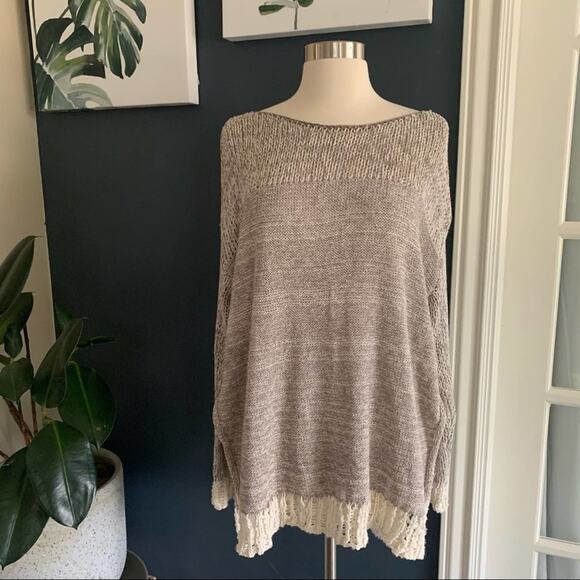 Free People- Haiku Deep side slit slouchy Sweater. S - Picture 3 of 13